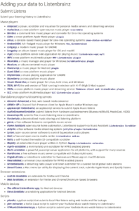 ListenBrainz &mdash; lista obsługiwanych oddtwarzaczy